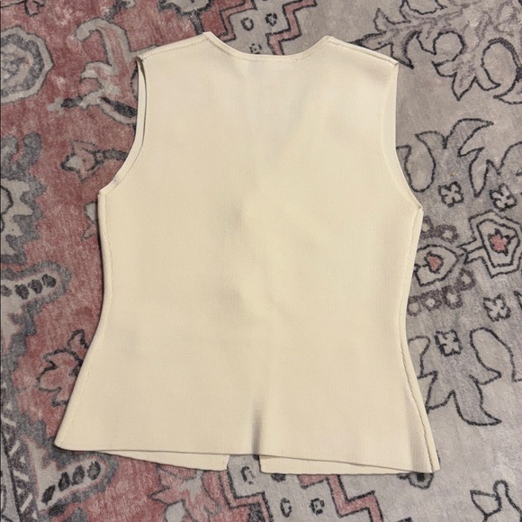 Zara Ivory Buttoned Sweater Vest, Sz Small, Gold buttons - Picture 6 of 11